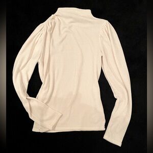 Express White Fitted Ribbed Long Sleeve Top size small